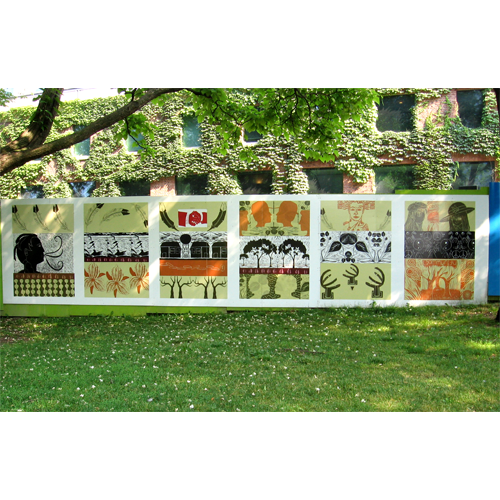The Grange Compact - (2005-6) Linocut, digital images (8 feet x 48 feet).